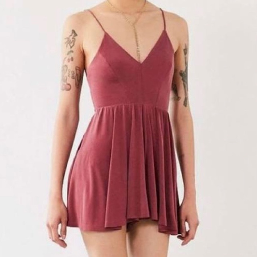 This is a Maroon romper from urban outfitters
